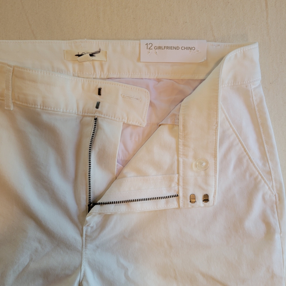 LOFT White Girlfriend Chino Straight Leg Pants